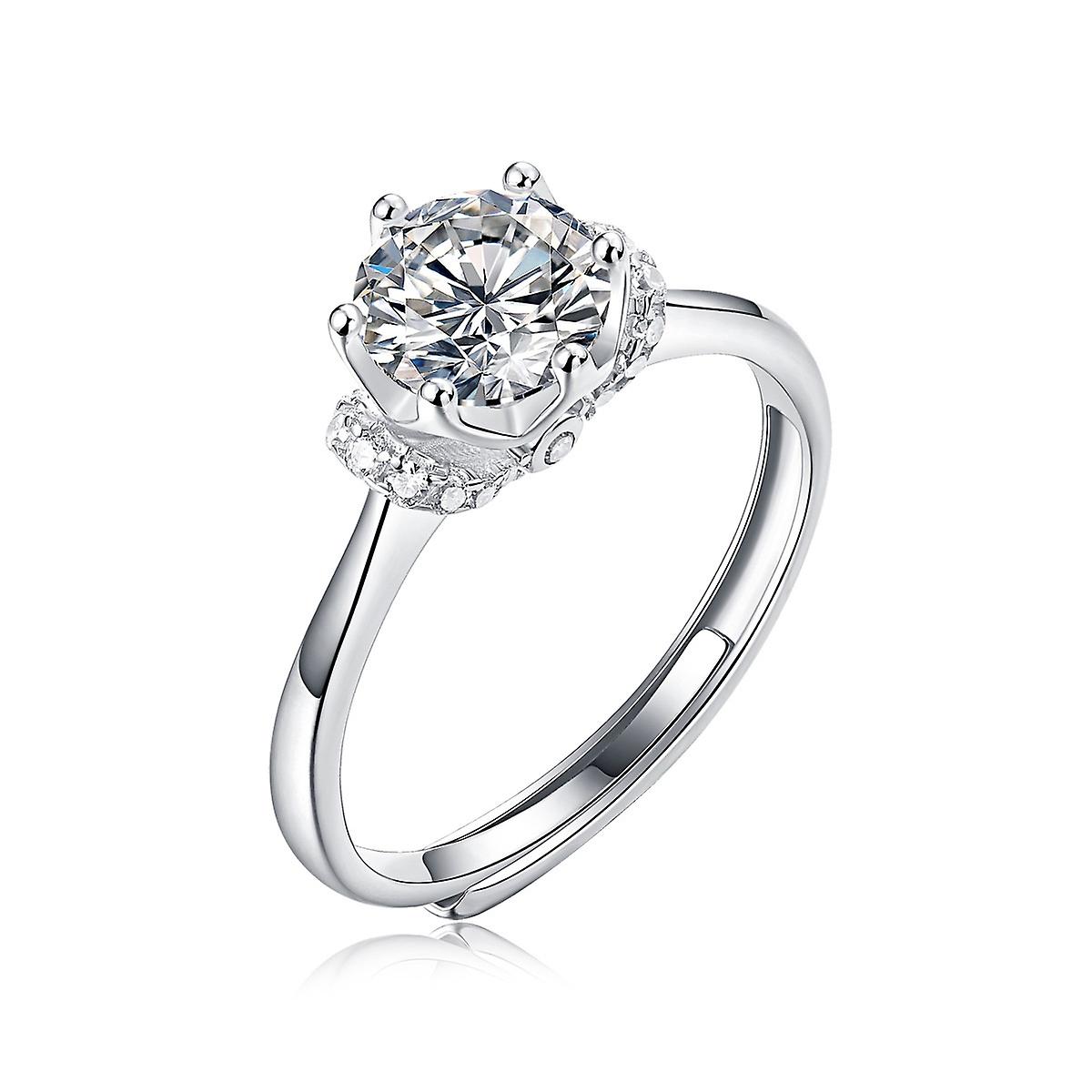 Silberner Moissanite-Fingerring