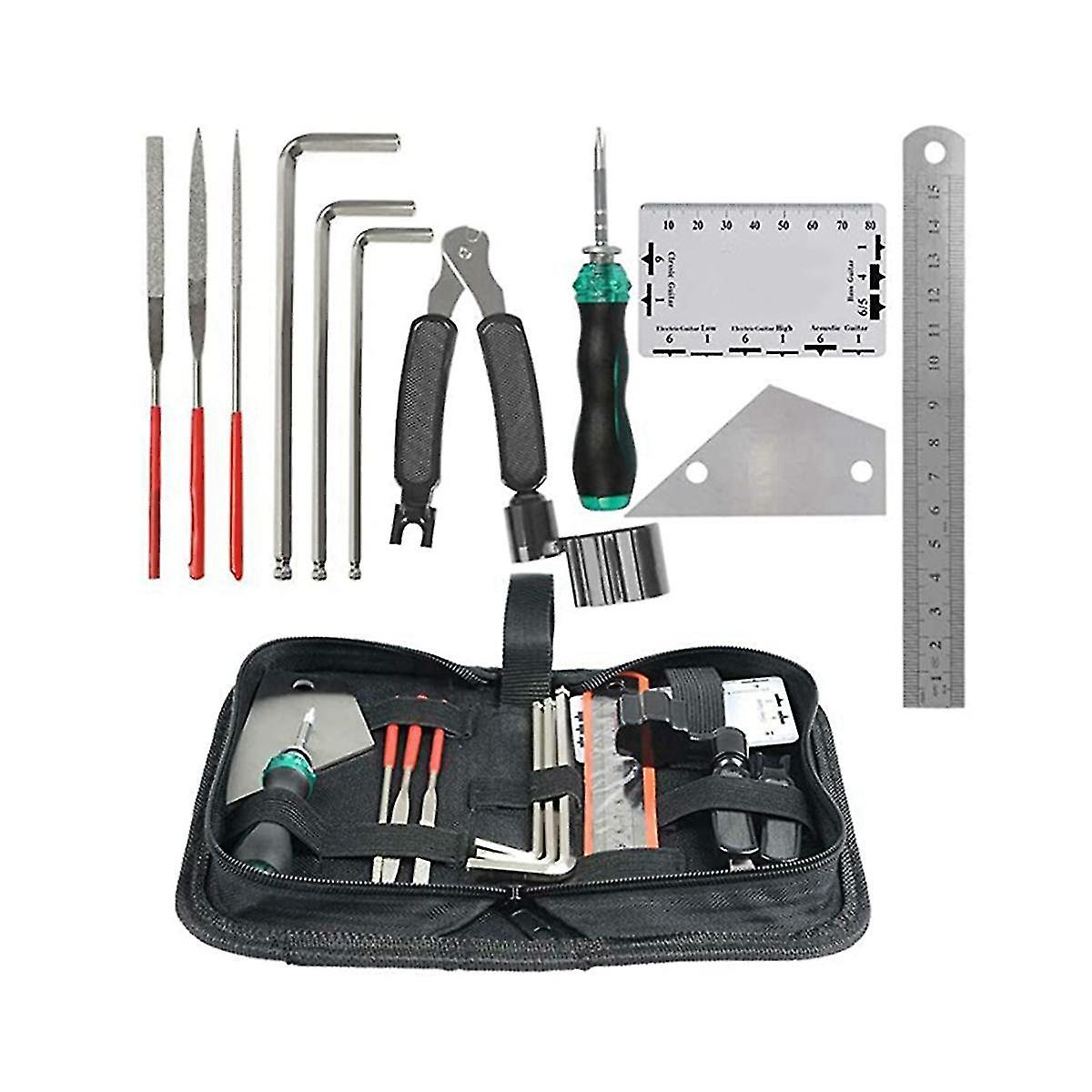 Gitarrreparationssats Gitarrvårdssats Underhållsverktygssats Rengöringstillbehör