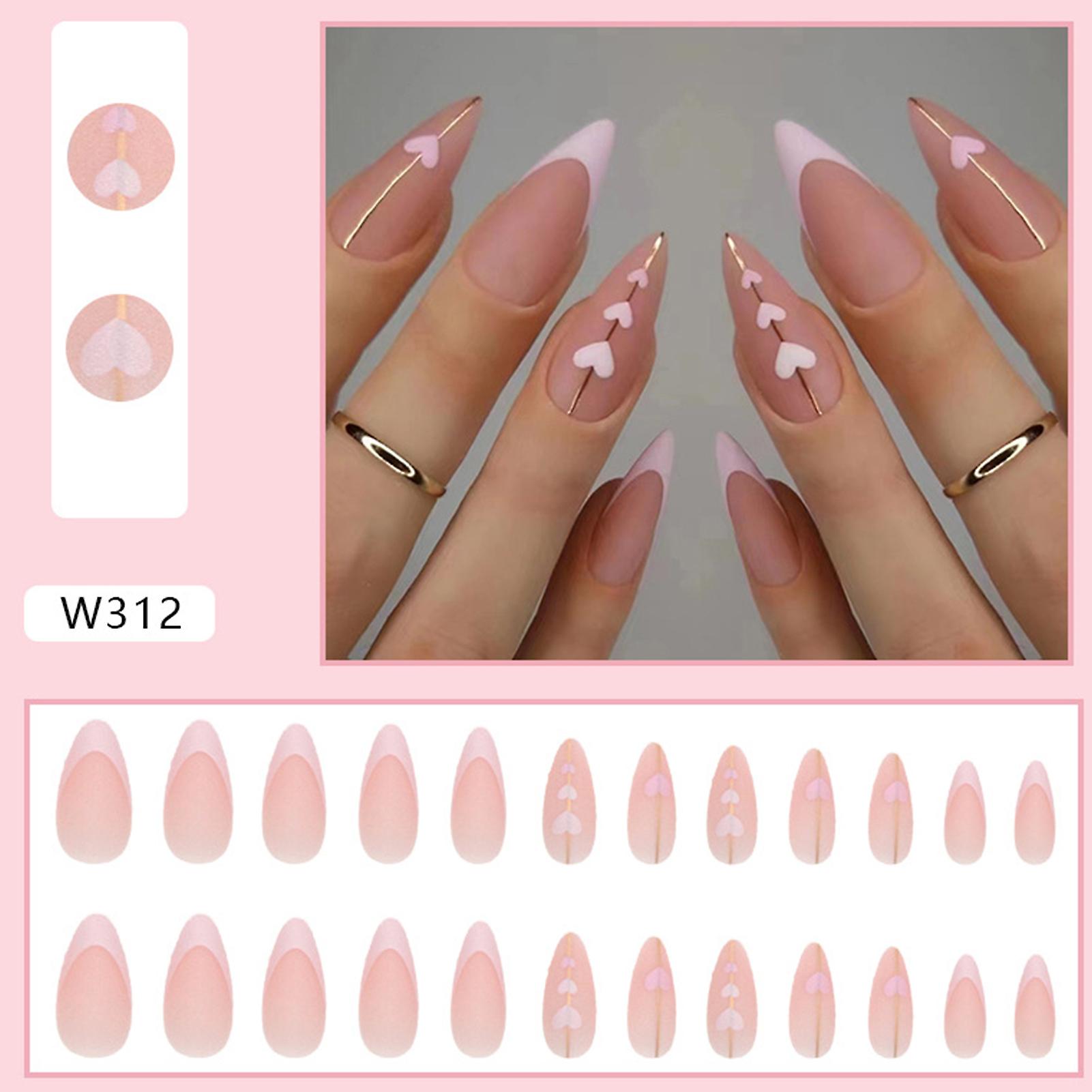 Pink Matte French Fake Nails Solid And Chip-proof False Nails