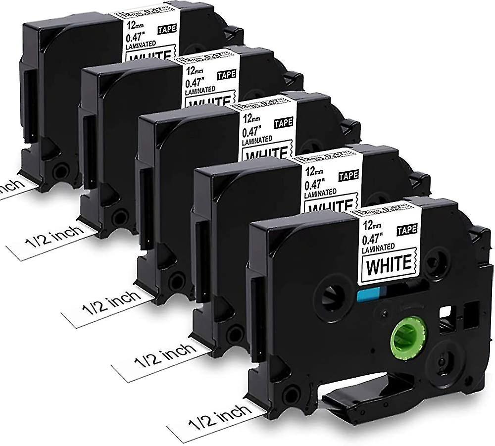 5x Tape Compatible For Brother P-touch Label Printer Tz Tze-231 12mm X 8m Cassette For Ptouch Pt-h10