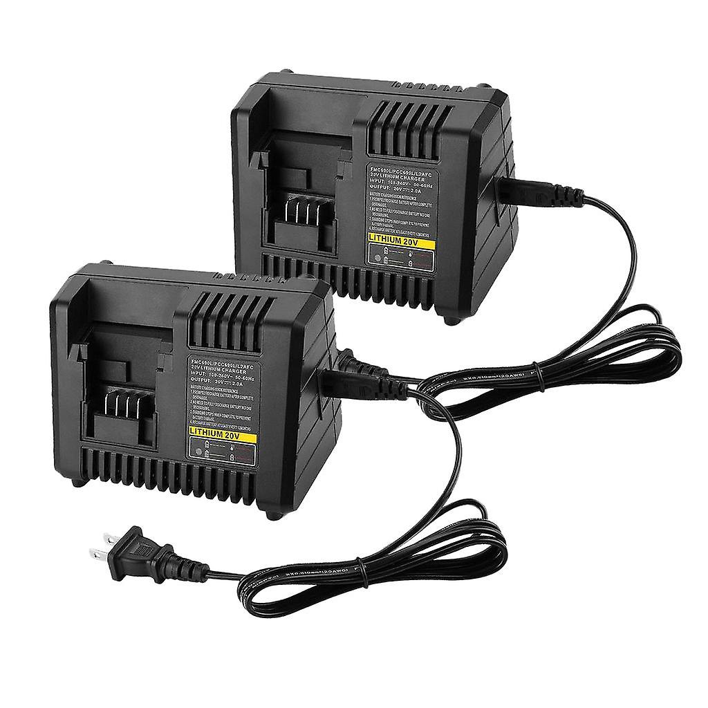 2Pcs 20V Power Tool Battery Charger For Black&Decker Porter-cable Stanley