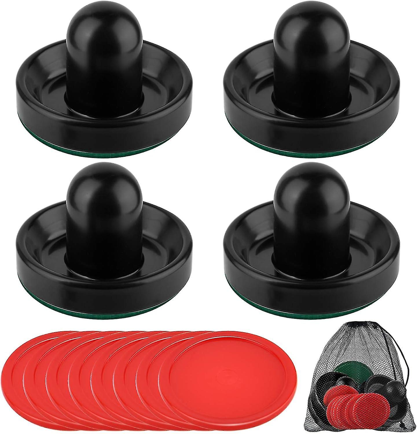 Ice Hockey Table Batting Booster For Game Table (4 Push Handles, 8 Pucks) (red)