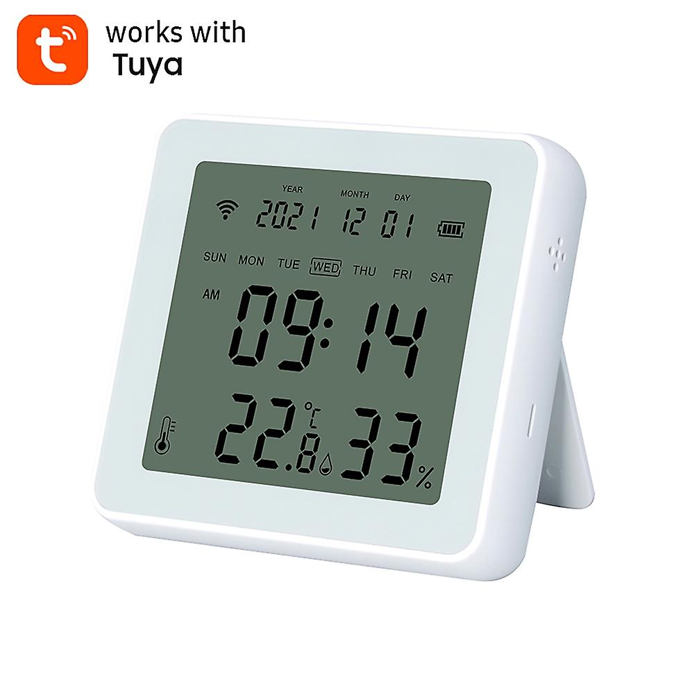 WiFi Smart Temperature Humidity Sensor Tuya APP Remote Control with LCD Screen High Accuracy T&H Sen