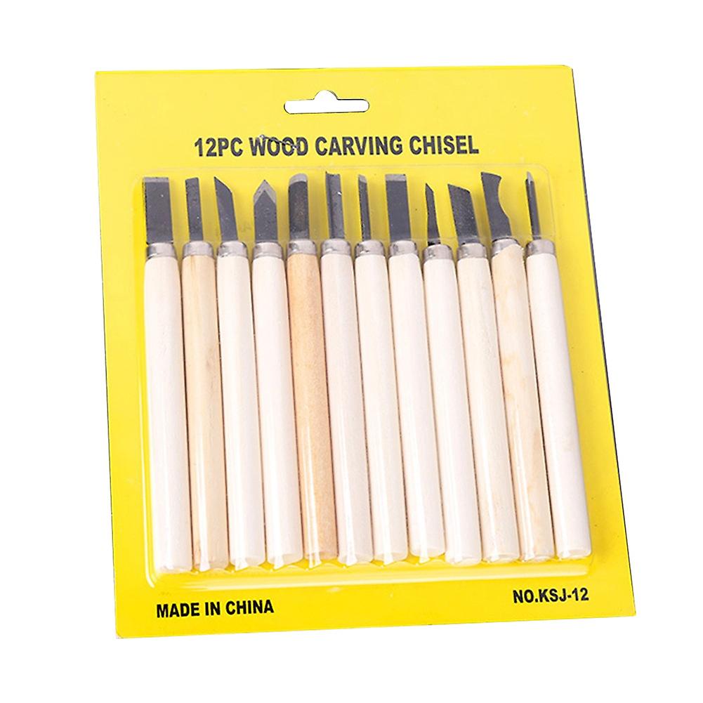 ZHOUBA 5/6/8/10/12Pcs Wood Carving Chisel Sculpting Knife Gouges Woodworking Tools Set