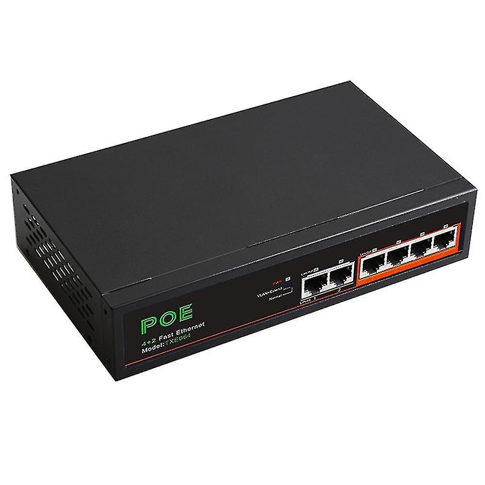 6 Port 100mbps Network Switch Network Splitter With Vlan Function For Surveillance Cameras Us Plug
