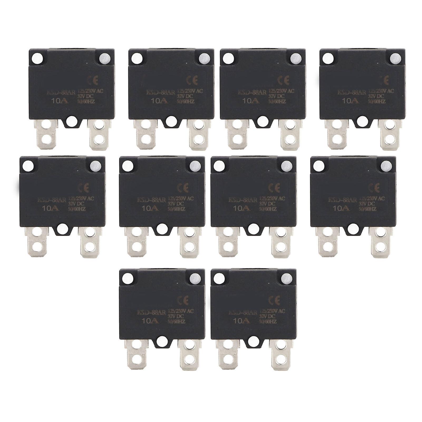 10Pcs Auto Reset Overload Protector Fuse Circuit Breaker for Ride On Car Accessories 125V 250V Durable Safety Device