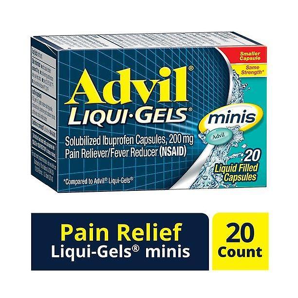 Advil Liqui-gels Minis Pain Reliever And Fever Reducer, Ibuprofen 200mg, 20 Count, Fast Pain Relief