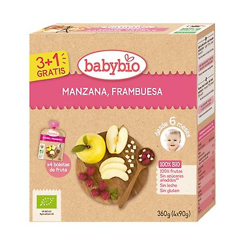 Apple, orange and banana pouch Bio 6m+ 4 units of 90g