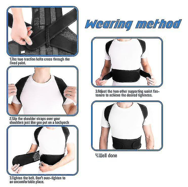 Dewenwils Adjustable Posture Corrector Back Support,black-2xl