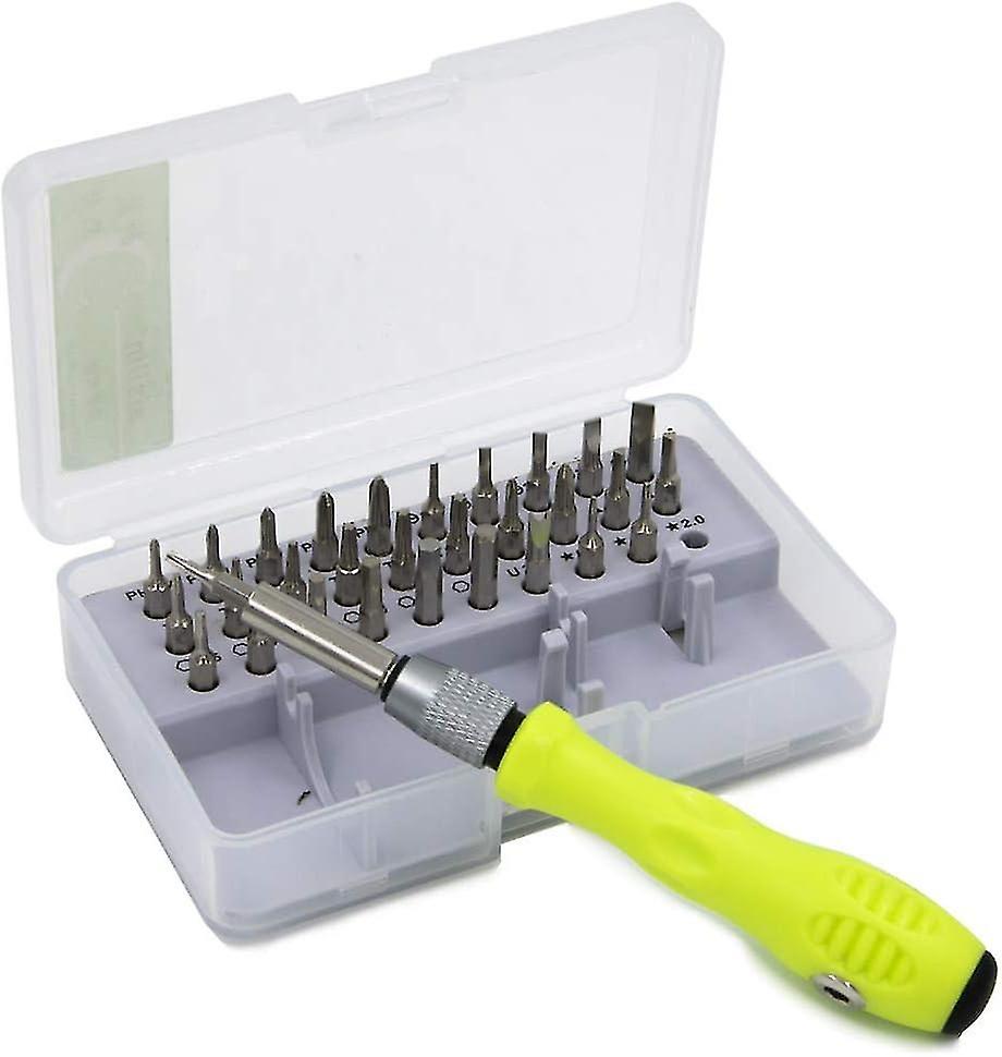 32-in-1 Professional Screwdriver Kit with 30 Bits, Extendable Shaft for Electronics