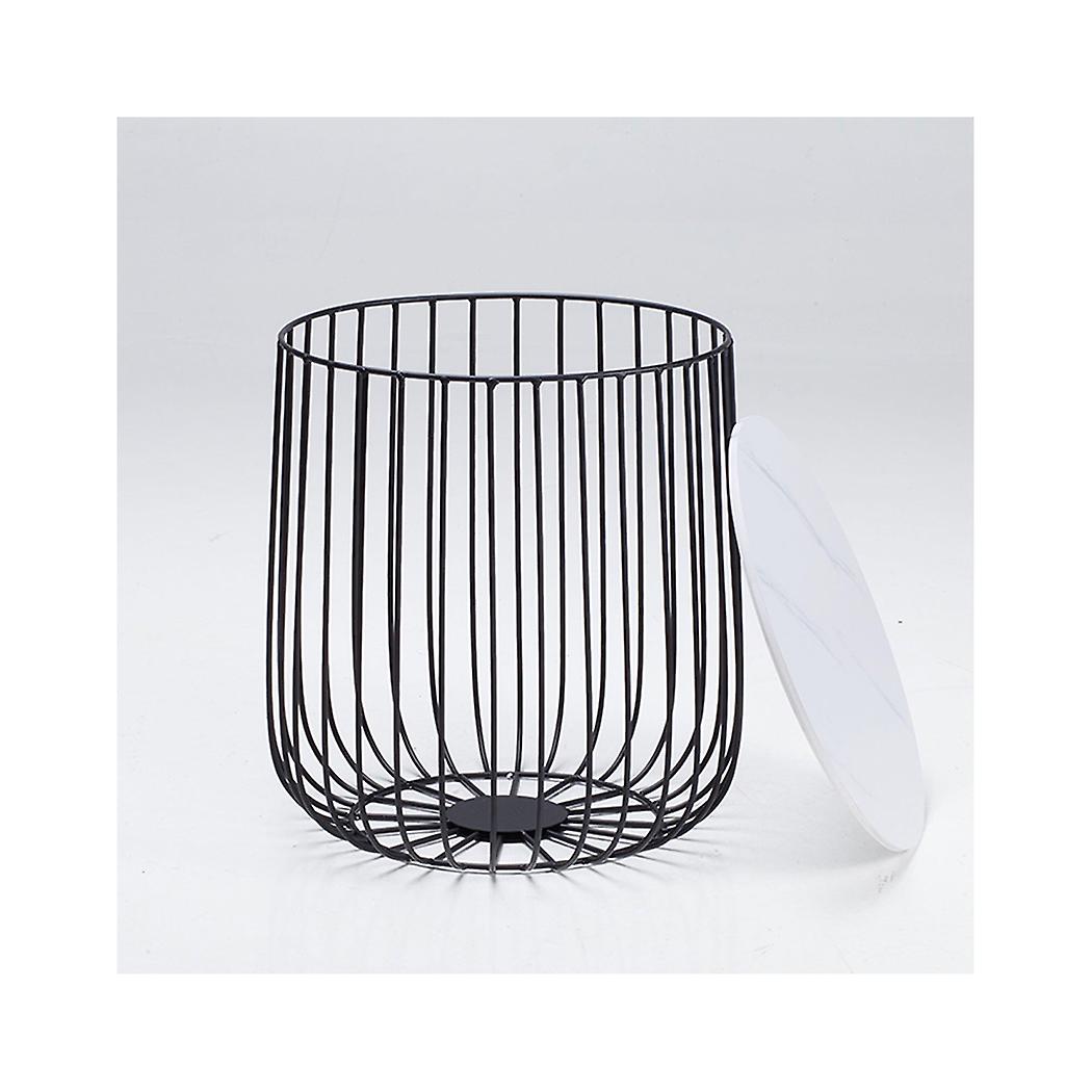 Eventa Small Cage Table Black Frame- Imitation Marble Top.