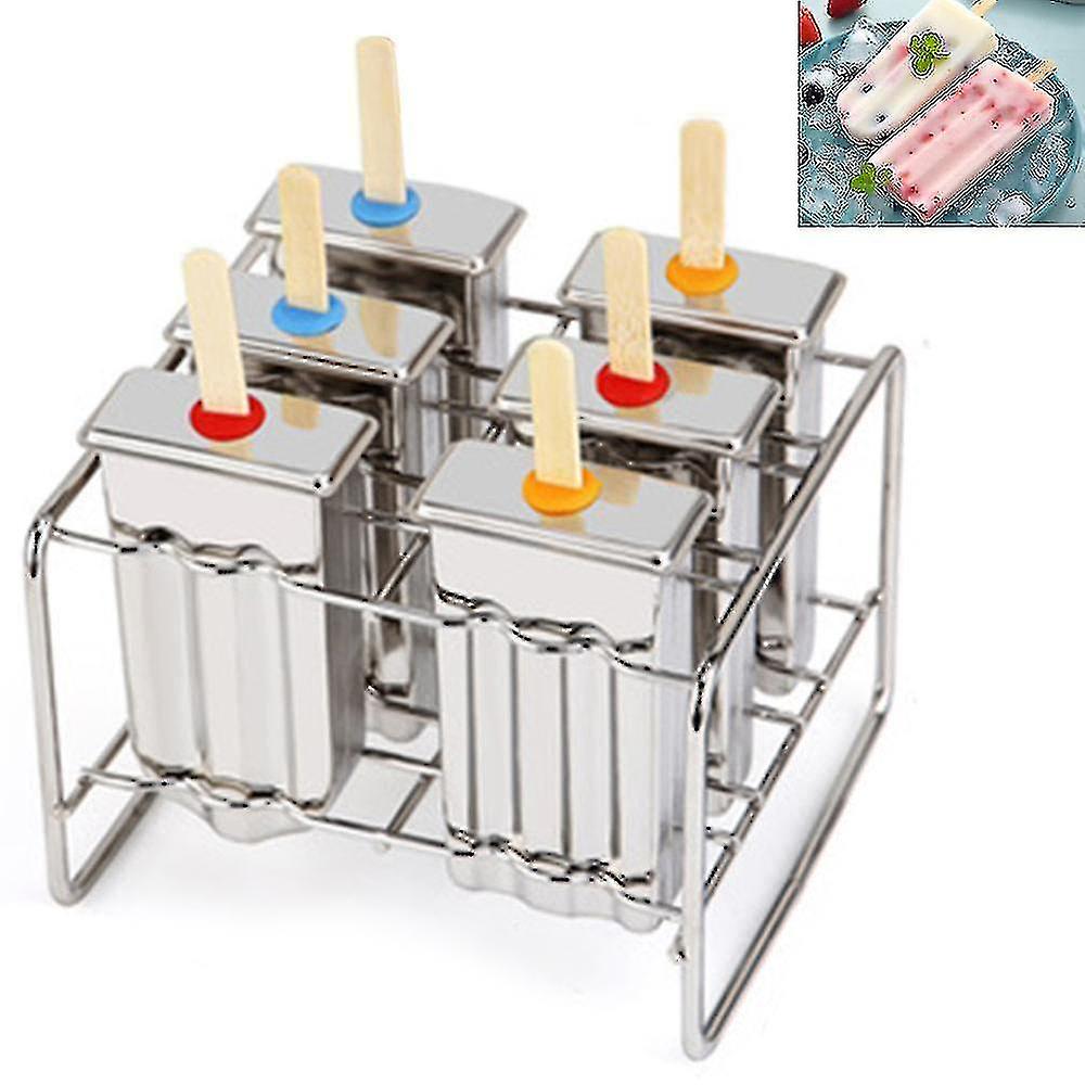 6グリッドステンレススチールDIYアイスクリーム型アイスキューブ