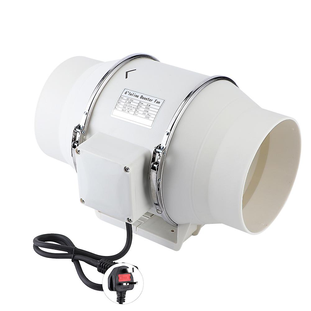 High Efficiency Inline Duct Fan Air Extractor Bathroom Kitchen Ventilation System 220V UK Plug 80W