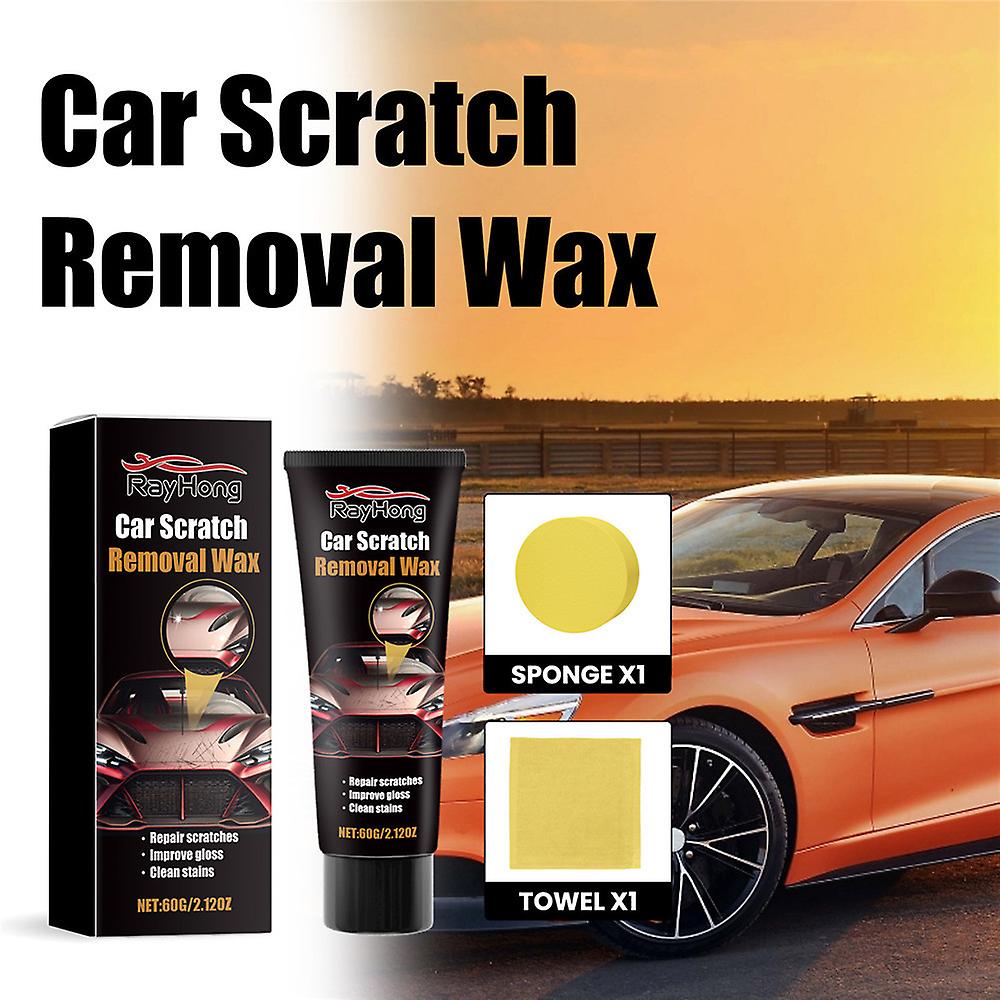 Scratch Repair Wax for Car, Car Scratch Repair Paste, Car Scratch Remover Kit with Wipe and Sponge, Car Polishing Wax Set for Car Vehicles Deep Scratc