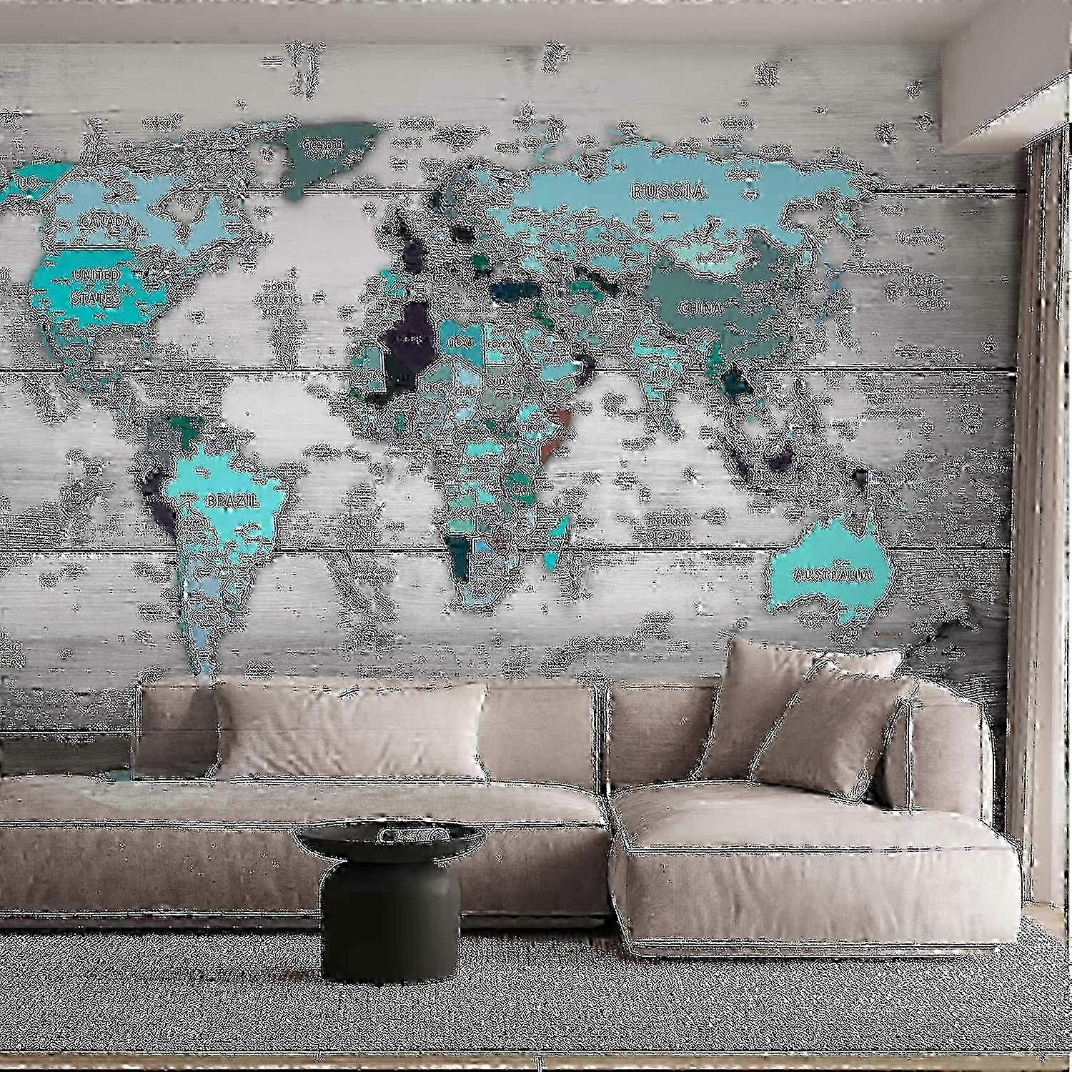 Wall Mural - World Map: Blue Continents