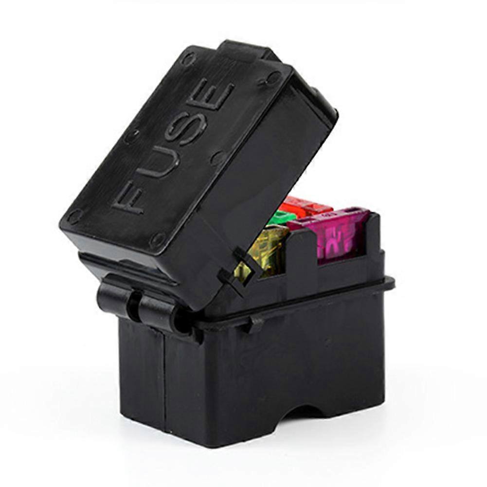 4 Way Black Medium Relay Fuse Box Assembly With 8pcs Terminals Car Insurance Holder Automotive Circuit Controller Box Universal