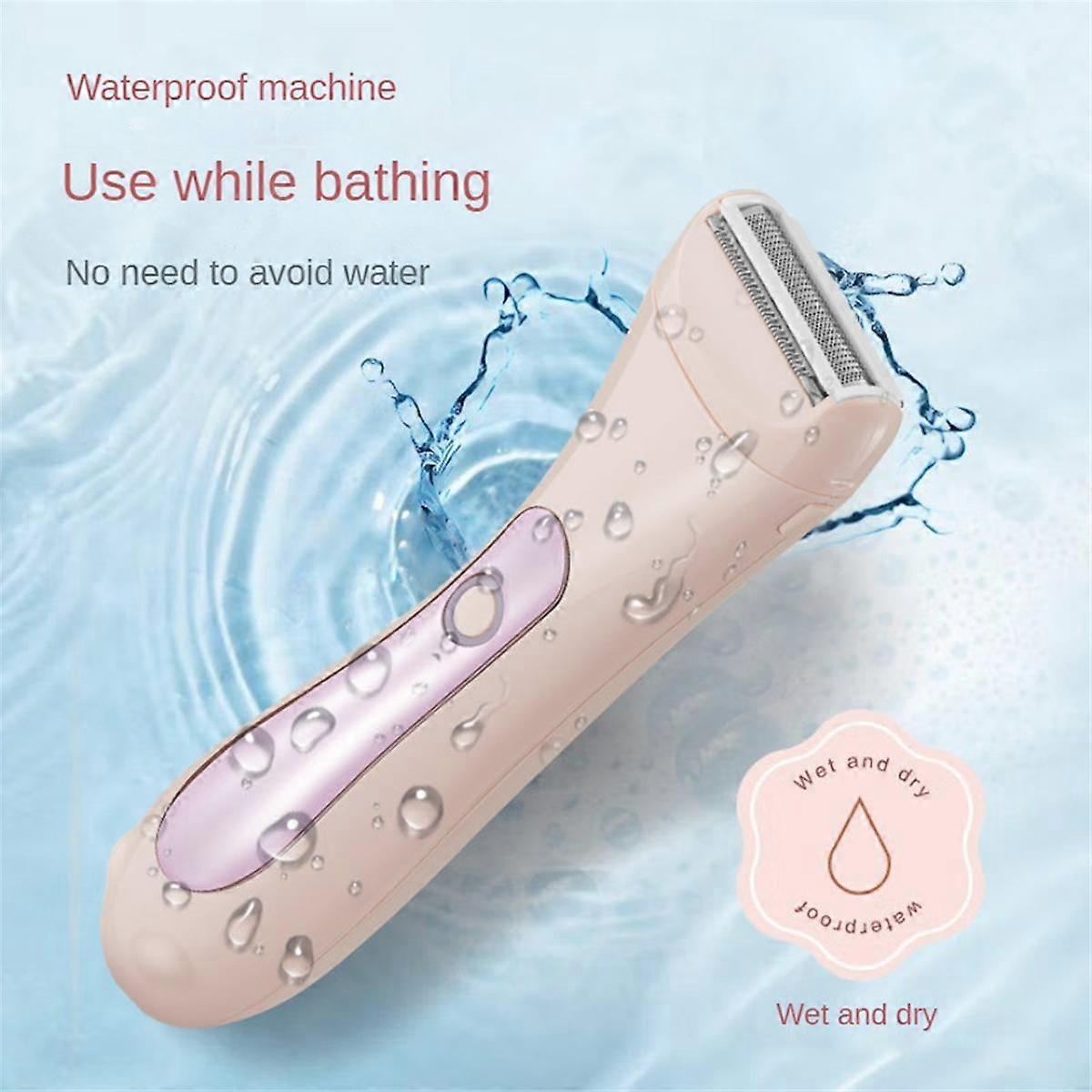 2in1 Electric Bikini Trimmer for Women Electric Shaver Wet/Dry Shaver for Hair Removal From Pubic Area Face Legs White