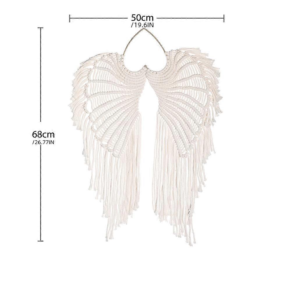 1pc Bohemian Angel Wings arazzo ciondolo con lunghe nappe - intrecciato a mano Dream Catcher appeso a parete per matrimoni, uffici e camere da letto