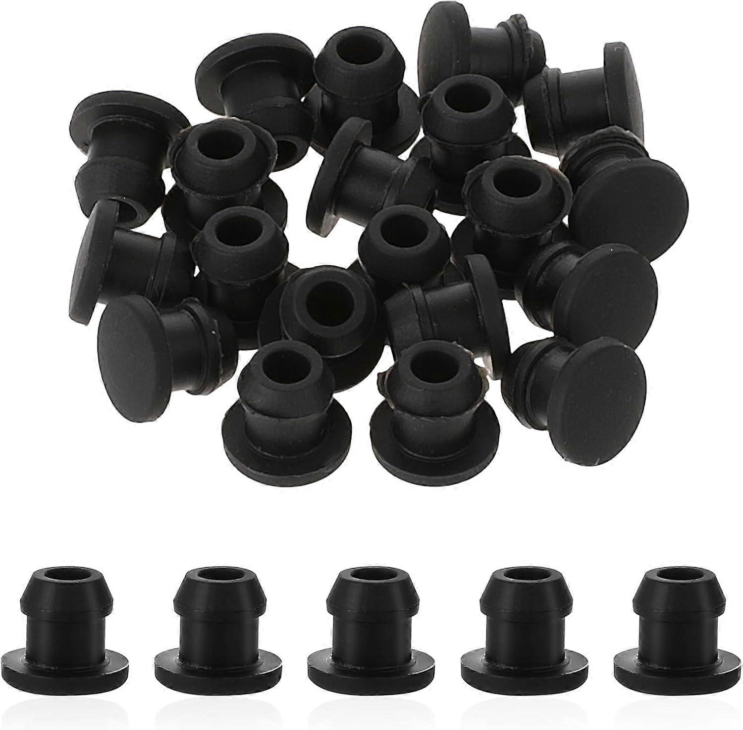 10PCS Silicone Rubber Snap-on Hole Plug 2.5mm~30mm Black Blanking End Caps Tube Pipe