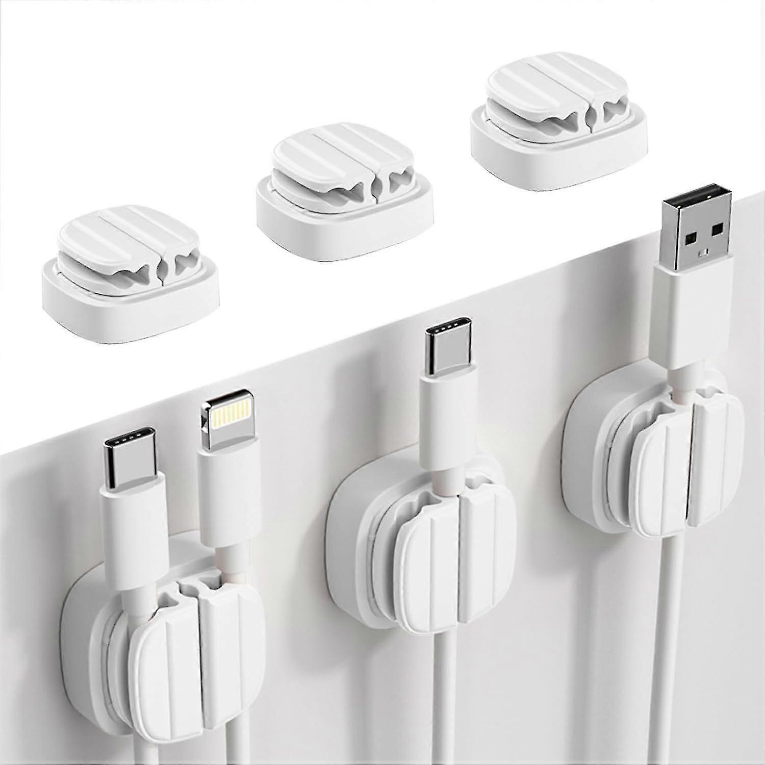 3 pcs cable spring retainer clips, desk wire organizer, mobile phone charger wire organizer clips, bedside table wire manager