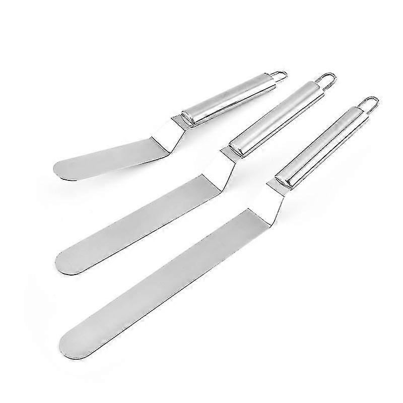 3pcs Angled Pastry Spatulas, Stainless Steel