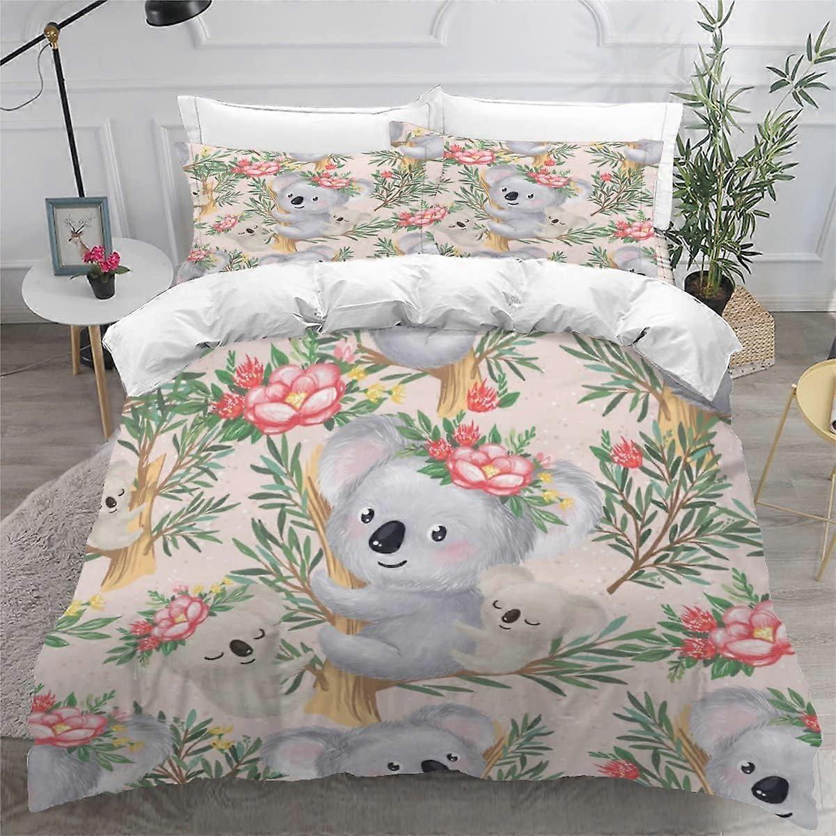 Print Pattern Koala Duvet Cover Bedding Set