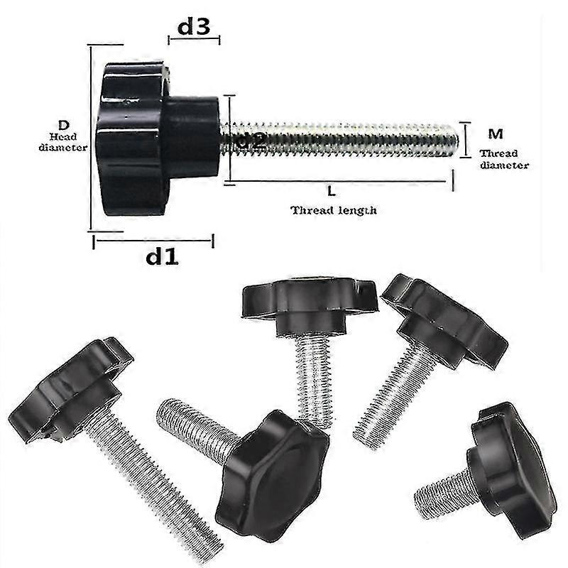 5/10pcs αστέρι σχήμα νήμα σύσφιξης λαβή βακηλίτη χέρι κουμπί σύσφιξης βίδα βιομηχανία εξοπλισμού πλαστικό χάλυβα M5 M6 M8
