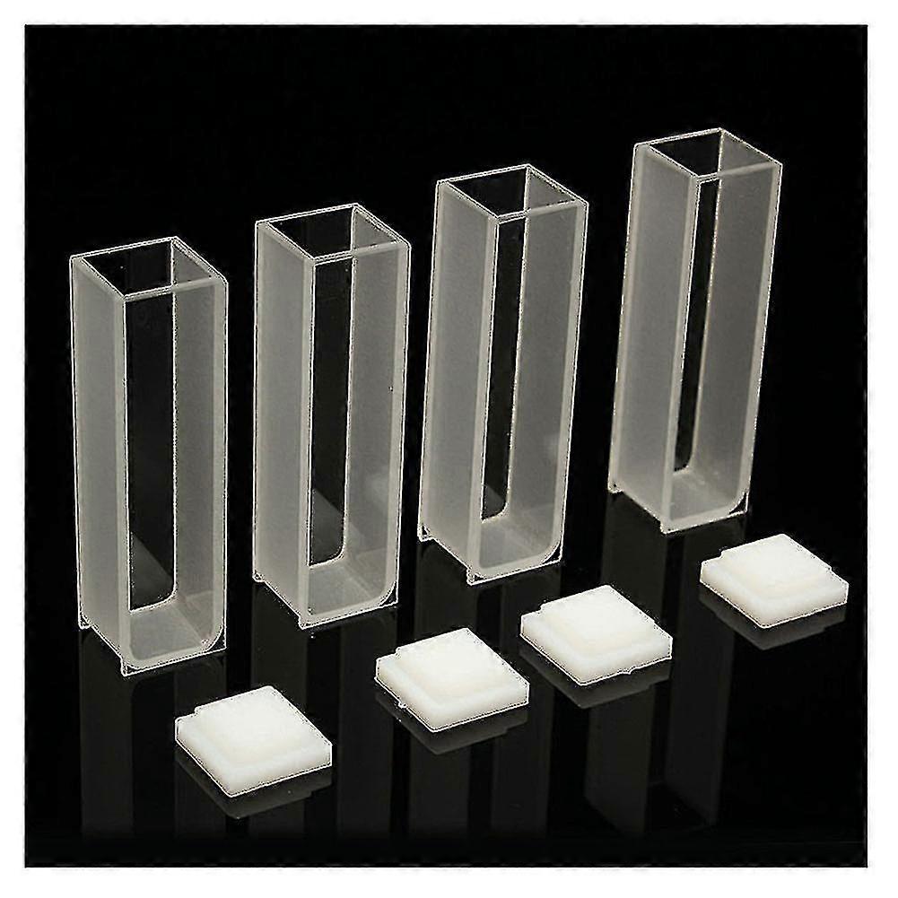 4pcs Visible Cuvette Cellule 3.5ml 10mm Quartz / verre Spectromètre Micro Spectrophotomètre Optique