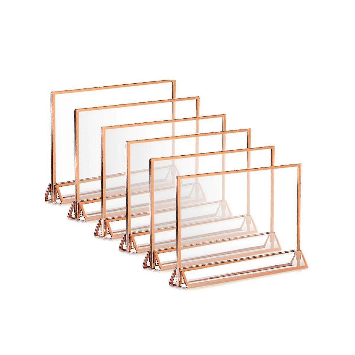 Horizontal Clear Acrylic Sign Holder Double Sided Table Menu Picture Frames for Wedding Table Numbe