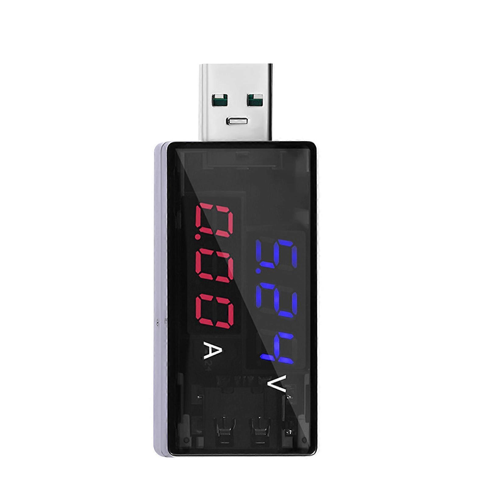USB Power Tester Spenningsstrøm 2 i 1 meter voltmeter Ammeter fargeskjerm 4?30V 0?6.5A