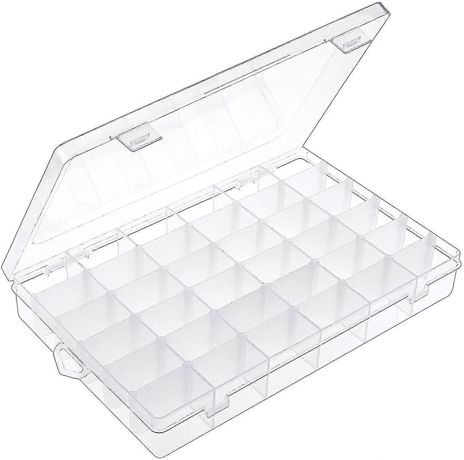 36 Grids Clear Plastic Organizer Box Storage Container Jewelry Box With Adjustable Dividers For Bead