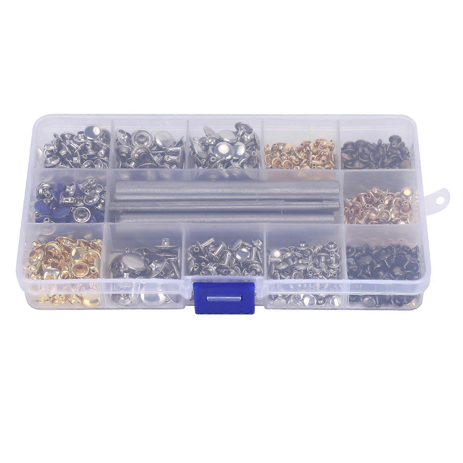 Double Cap Rivets Set with Installation Tool DIY Leather Craft Hardware Accessories