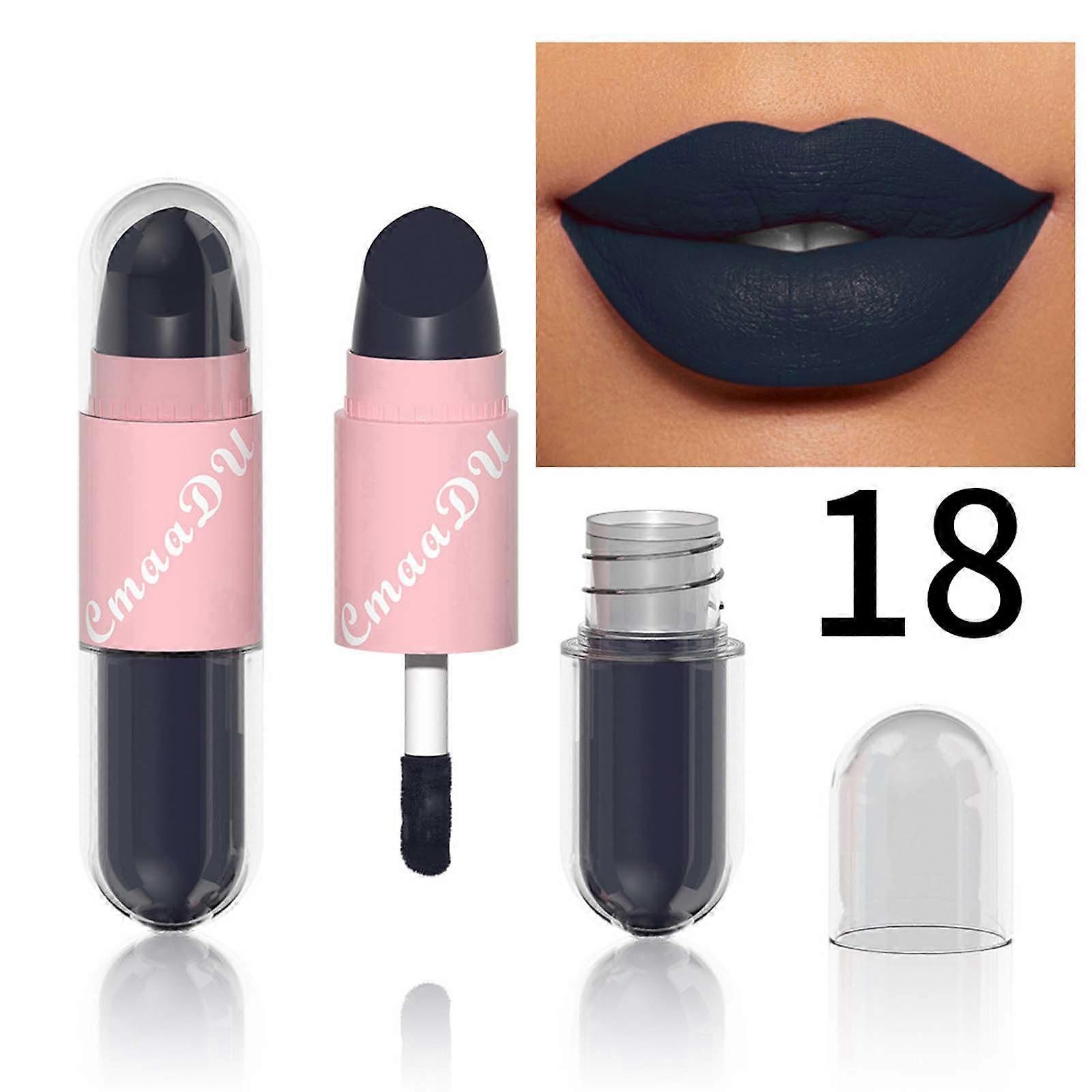 Double Lipstick Lipstick Moisturizing, Non Fading, Non Sticky Cup Matte Double Lipstick Lipstick,2ml+2g