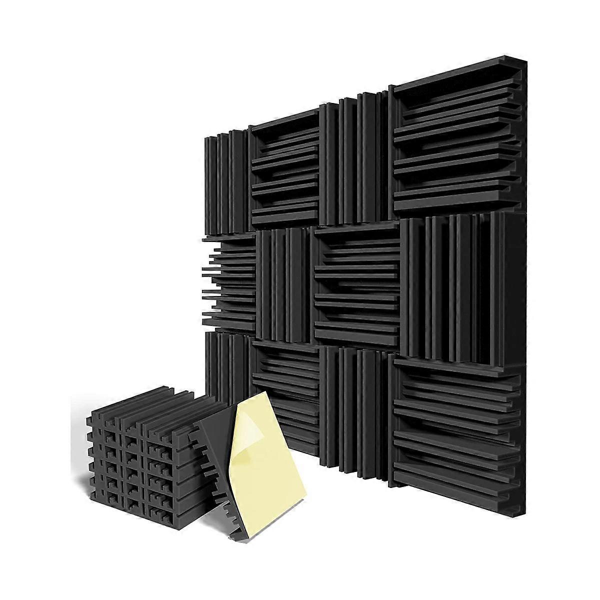 12 Pack Self-Adhesive Sound Proof Foam Panels, 12x12x2Inch Acoustic Foam, High Resilience Sound Pro