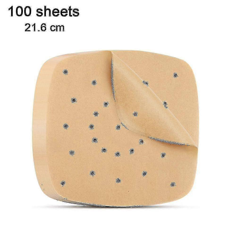 100 stykker frityrgryte, perforert papir, damppapir, dampet