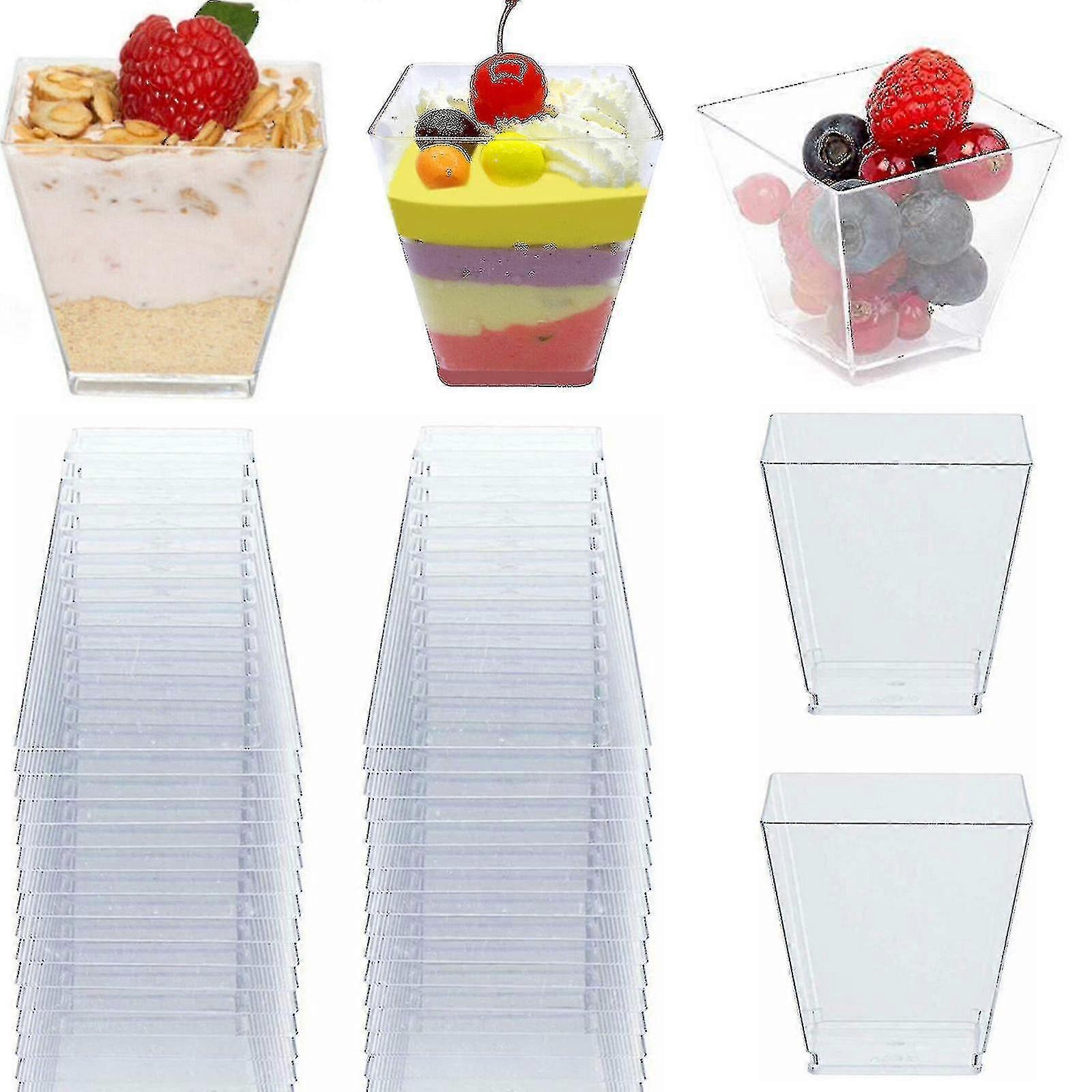 50pcs σαφές πλαστικό μίας χρήσης επιδόρπιο γυαλιών βολής συμβαλλόμενου μέρους