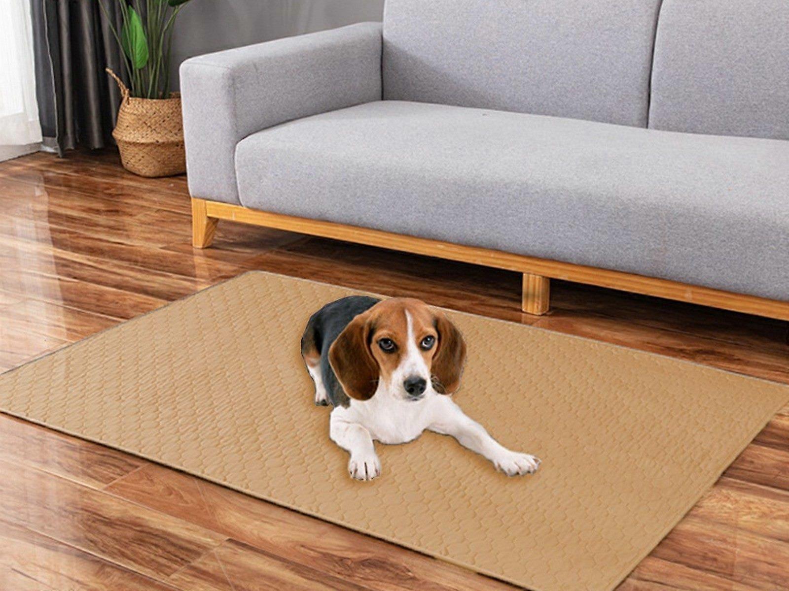 60x45cm Washable Dog Pee Pads Reusable Non-Slip Puppy Pee Training Pads Khaki