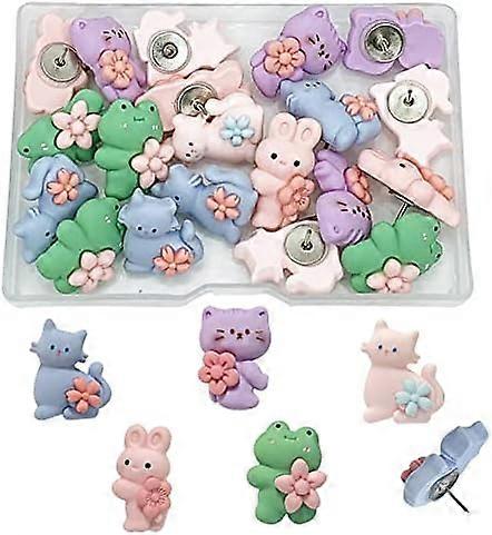 20 PCS Cute Cartoon Little Cat Push Pins Decorative Push Pins for Cork Board Cute Thumb Tacks for Bulletin Board, Photos Wall,Office Supplies,DIY,Cute