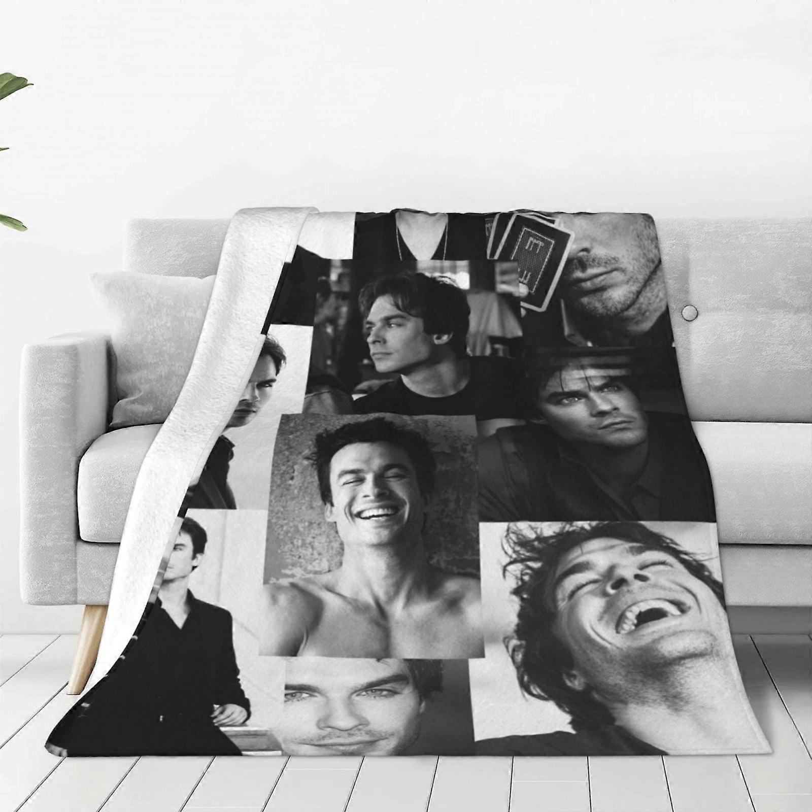Damon Salvatore Fleece Throw Blanket, Ultra Mjuk Mysig Lyx Fuzzy Filt För Bäddsoffa, Lätt Varm Plysch Blhufhf351