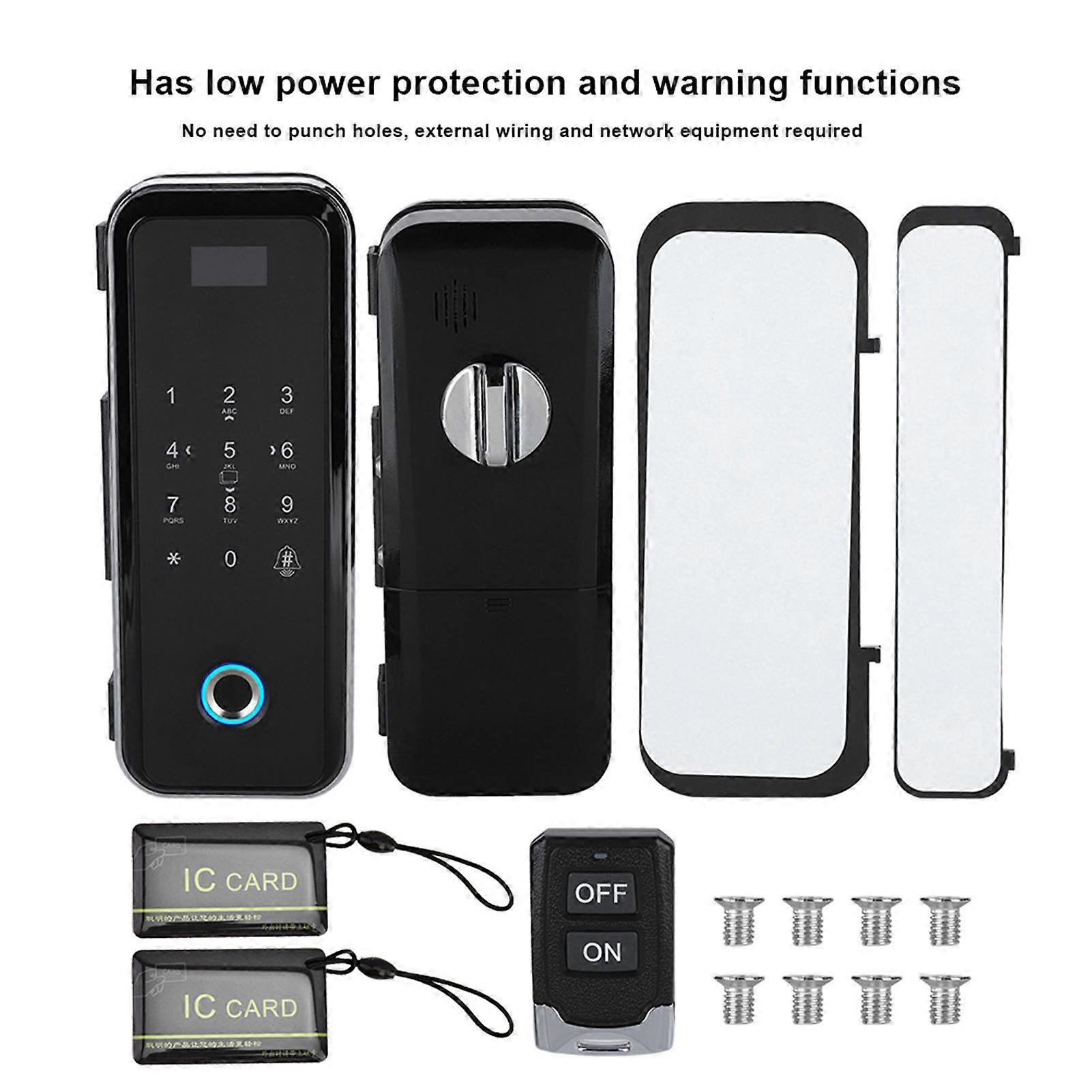 Glass Door Smart Fingerprint Password Lock Remote Control Access Control System Door Lock