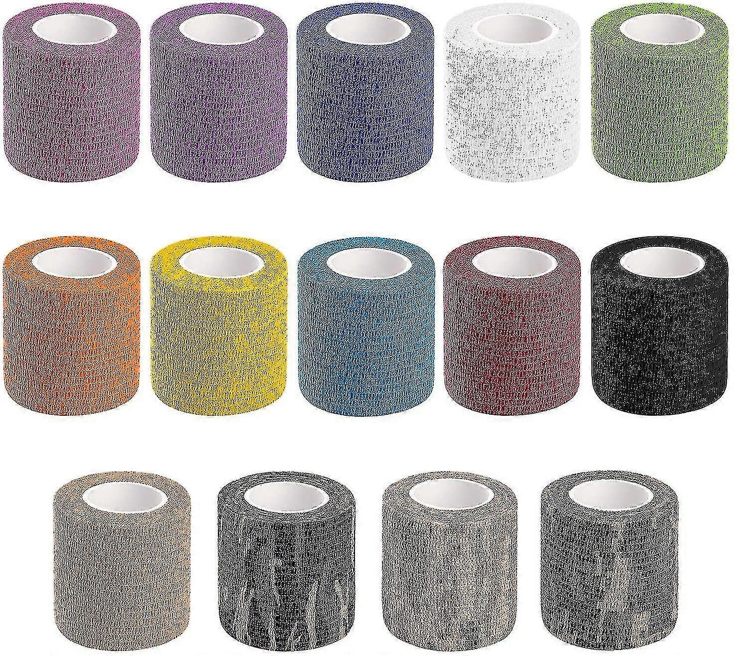 14 Pcs Athletic, Sports Wrap Tape & Bandage Wrap Stretch Self Adherent Tape