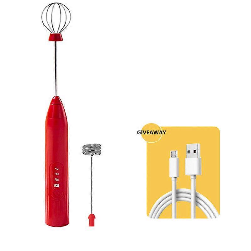 Mini Handheld Electric Foam Stirrer, Multi-Function Electric Whisk, Electric Egg Beater with 2 Egg Beater Heads