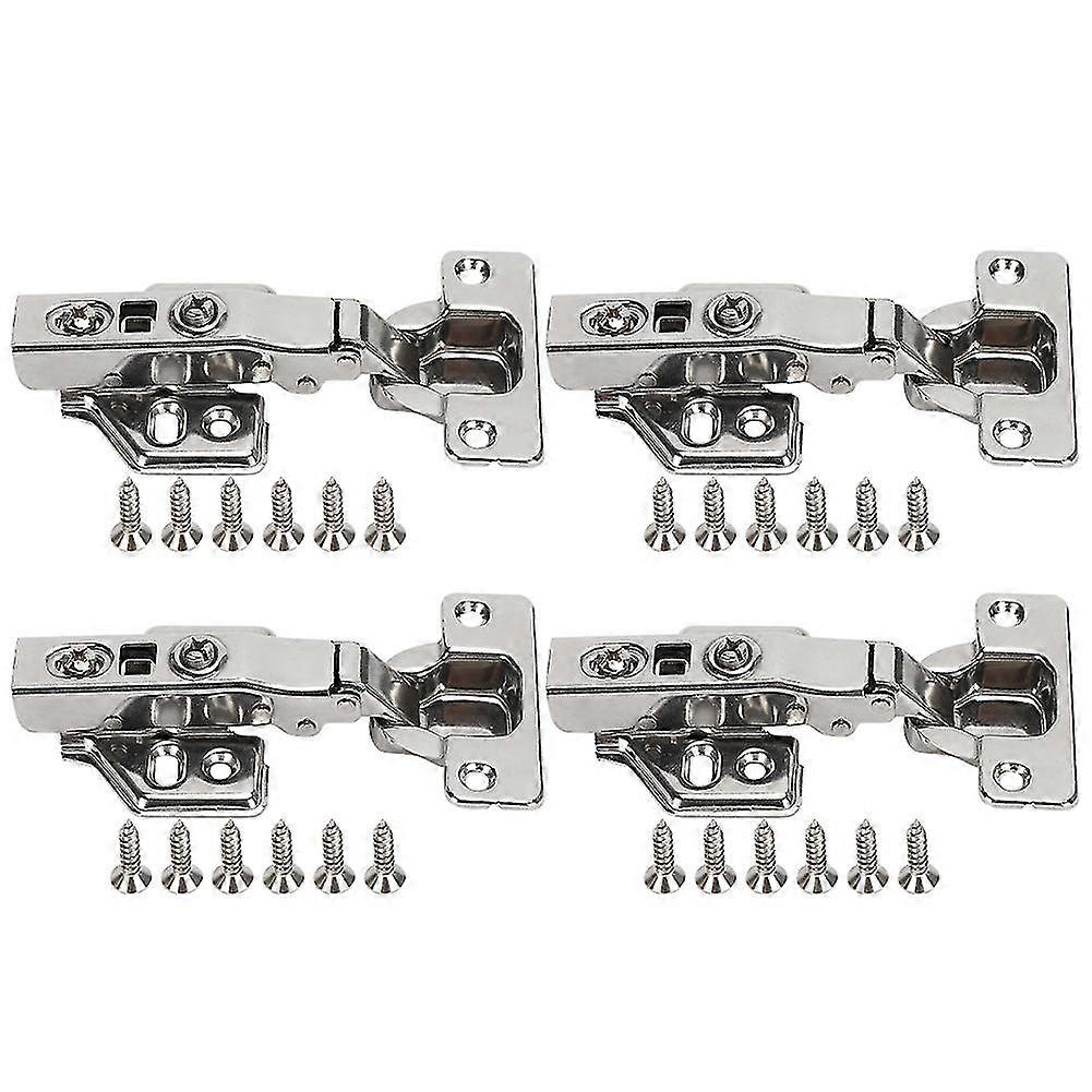 4 Set Face Frame Cabinet Door Concealed Hinges - Straight Bend Mounting Plate