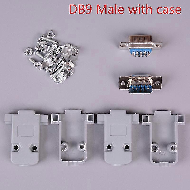 2set Rs232 Db9 Female Socket Plug Connector 9 Pin Copper Rs232 Adapter With Case