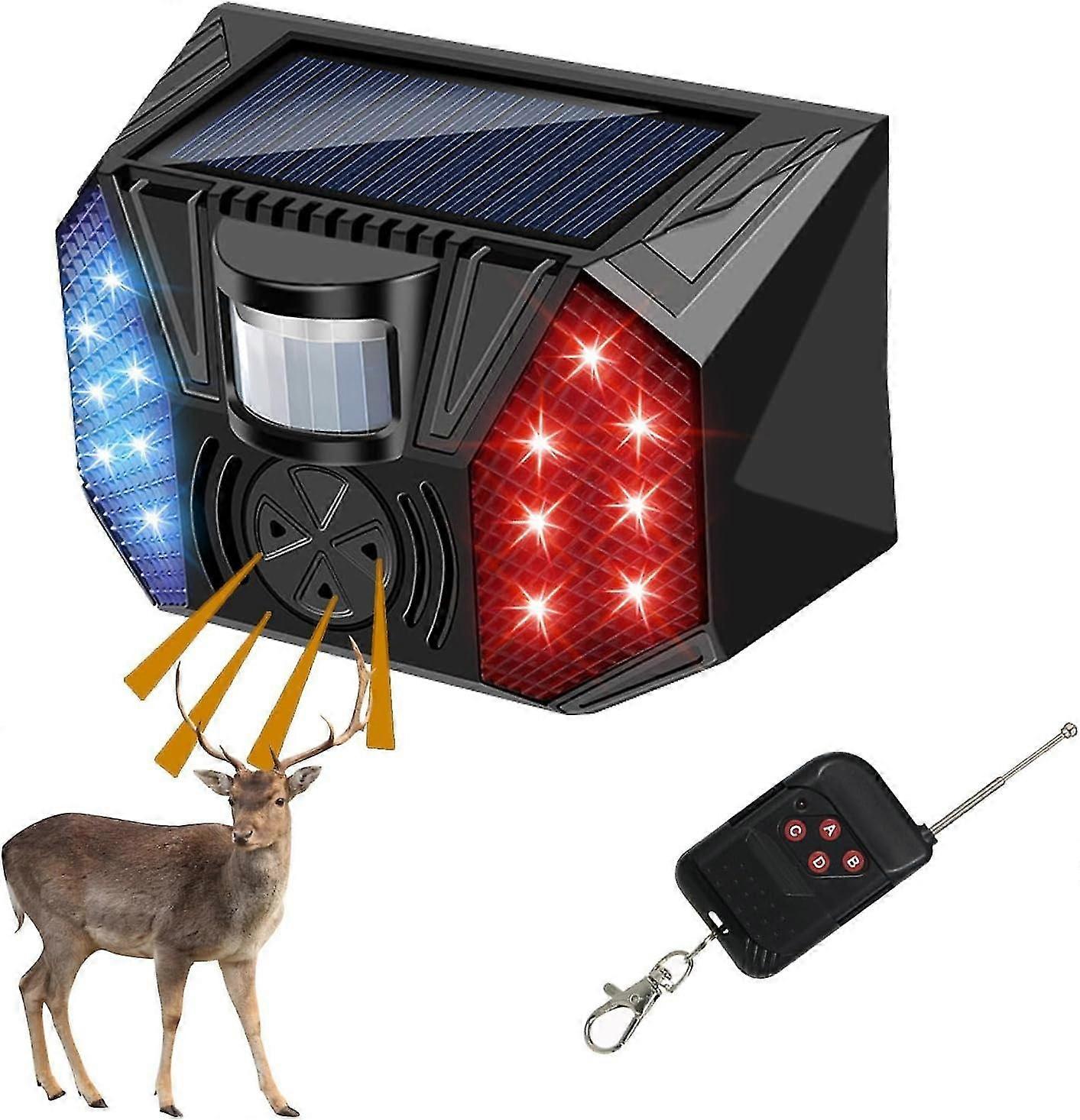 Hearthxy Solar Motion Alarm - Solar Motion Alarm Sensor With Sound - 129db Sound Security Siren 4 Outdoor Sensor Alarm Modes For Home Farm Barn House