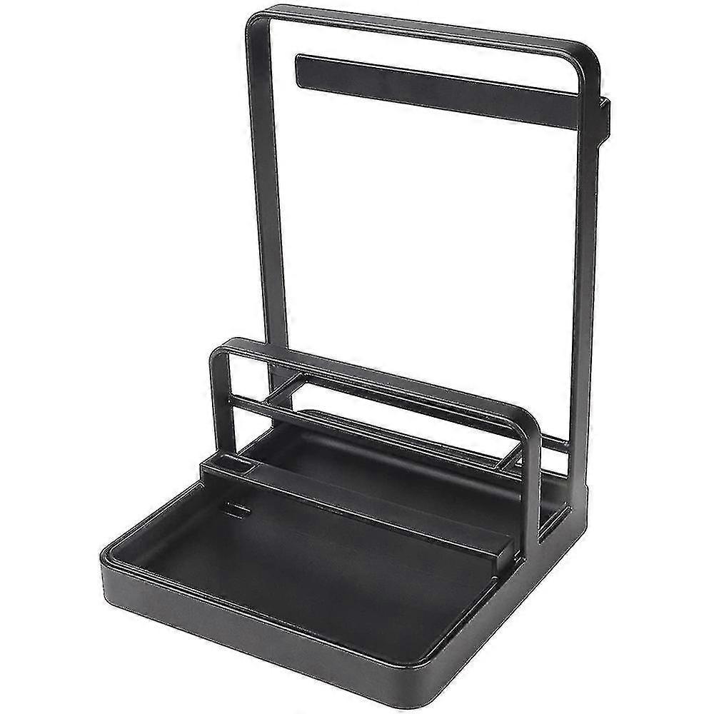 Pot Lid Holder Multipurpose Lid And Spoon Rest Pad Tray Black