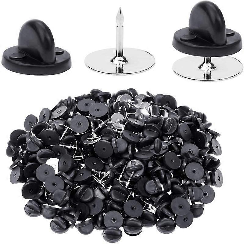 100pcs Tie Tacks Blank Pins with PVC Rubber Pin Backs