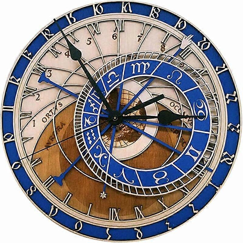 12 polegadas Praga relógio de parede astronômico 12 relógios de quartzo silenciosos constellatio