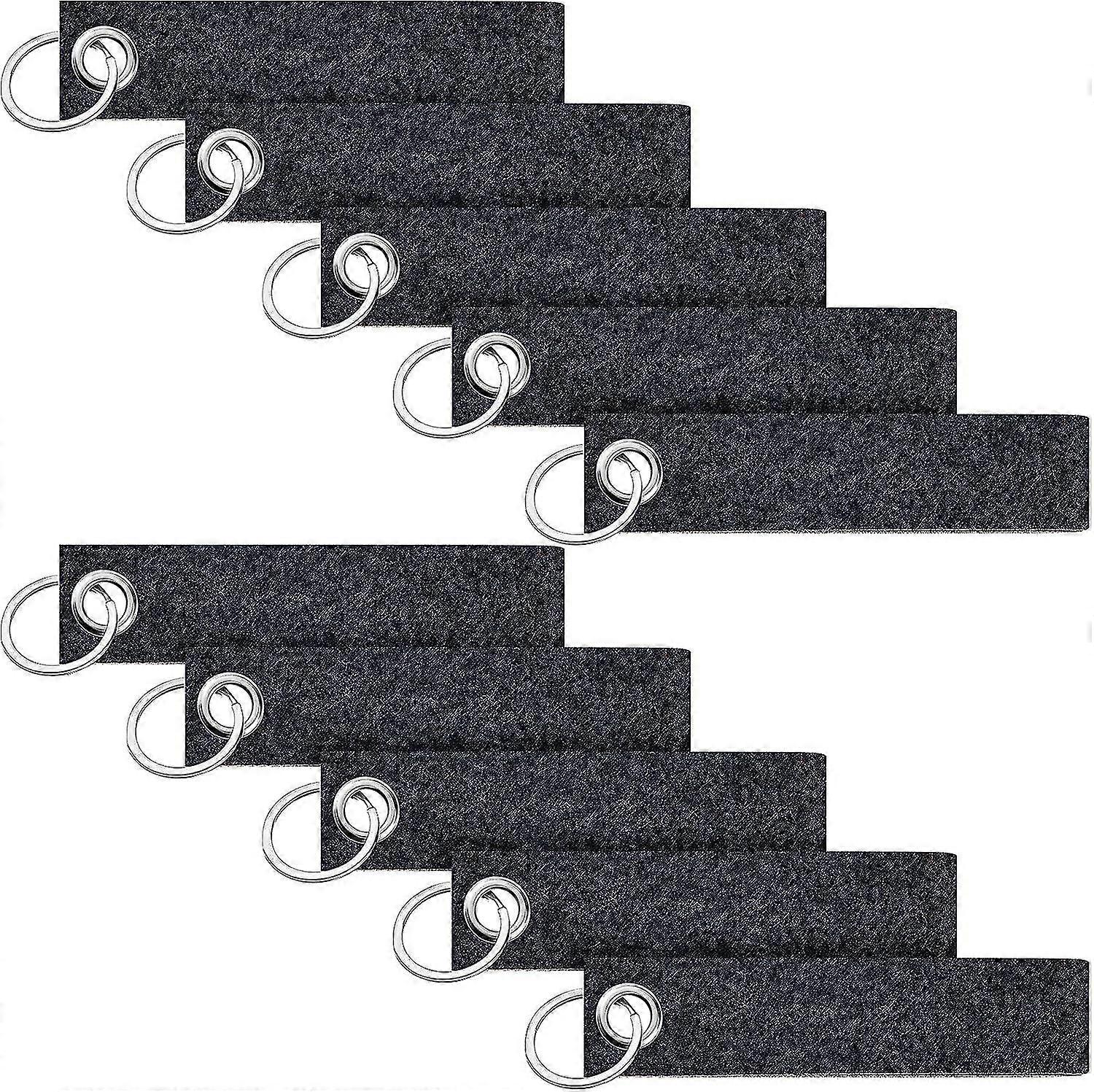 20pcs לבד מחזיקי מפתחות עם טבעת נירוסטה עבור diy קישוט מלאכה מחזיק מפתחות, להכנת עצמך keyrings ריק 13x3 ס"מ