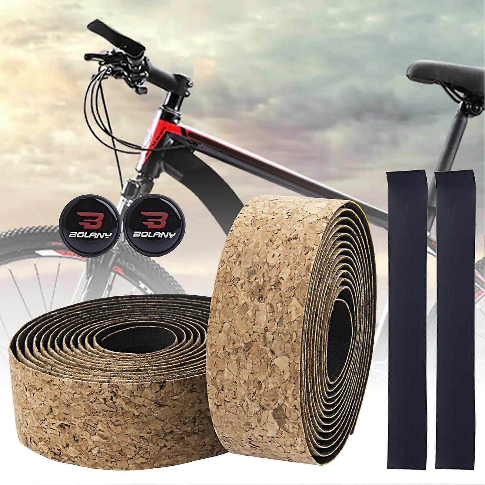 Kaesi 1 Set Handlebar Strap Wear-resistant Waterproof Sweat Absorption Damping Decoration Sawdust Texture Bike Handlebar Tape for Road Bike